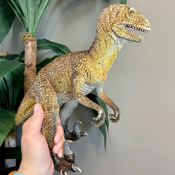 Vintage Large Dinosaur Toy Dino Dromaeosaurids Figure Velociraptor Deinonychus - Picture 2 of 16